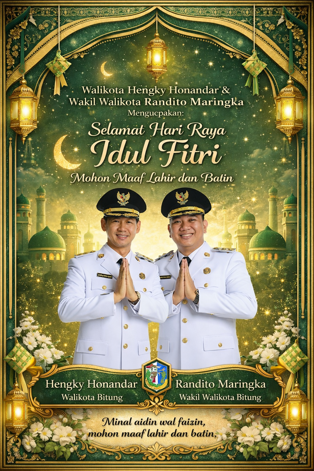 DUET PEMIMPIN BITUNG, HENGKY HONANDAR – RANDITO MARINGKA TEGAS DI IDUL FITRI: JANGAN BIARKAN PERPECAHAN HANCURKAN PERSATUAN!