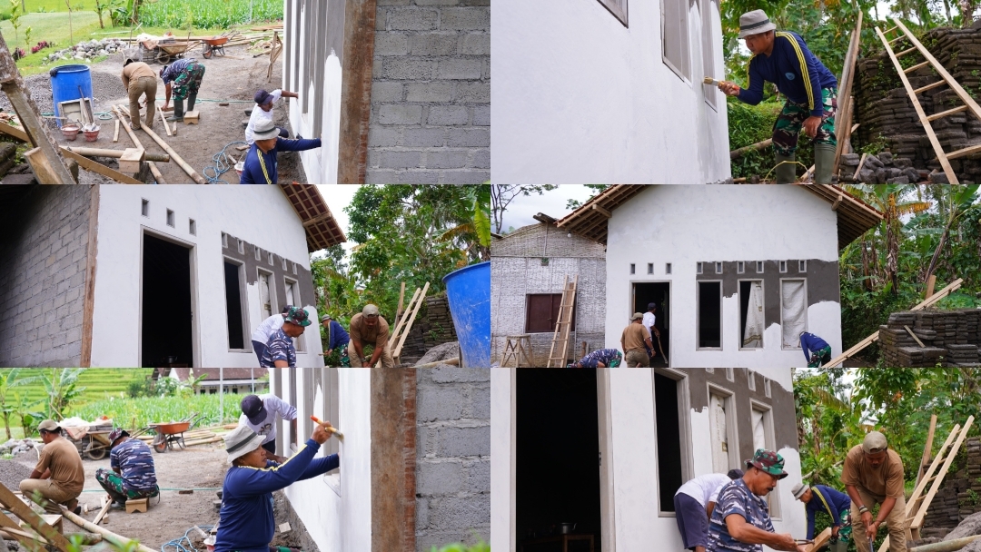 Kejar Target, Satgas TMMD Ke 127 Kodim 0808/Blitar Mulai Tahap Finishing RTLH Mbah Nyatemi