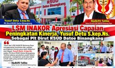 LSM INAKOR Apresiasi Capaian Peningkatan Kinerja, Yusuf Detu S.kep.Ns. Sebagai Plt Dirut RSUD Datoe Binangkang.